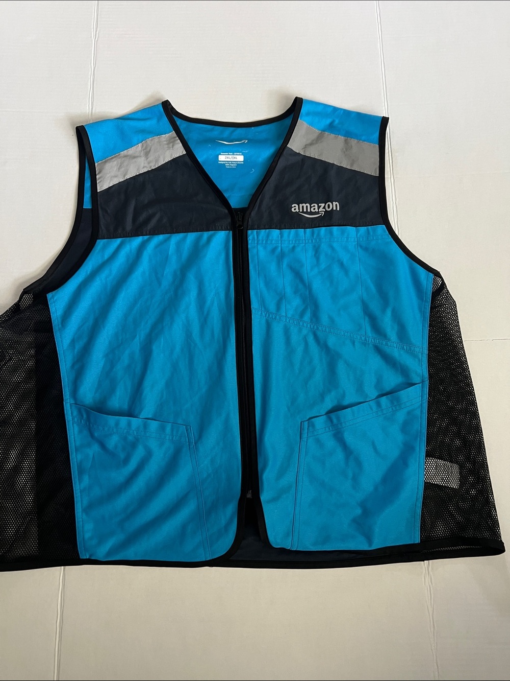 Amazon Blue and Black Reflective Work Vest